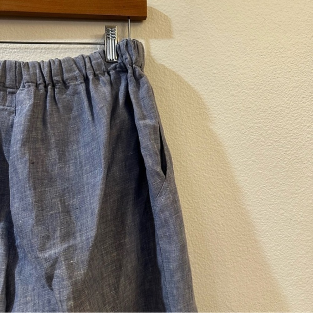 Flax Women's High‎ Waisted Elastic Waist Linen Cropped Pants Size Medium - Picture 6 of 7